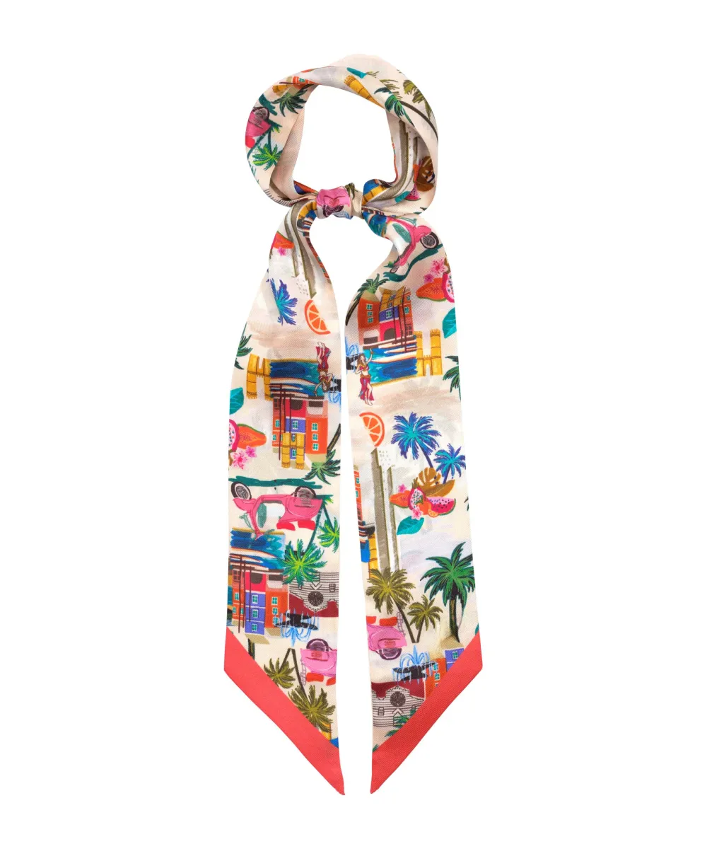 Art Graphic Casual Style Silk Ribbon Scarf