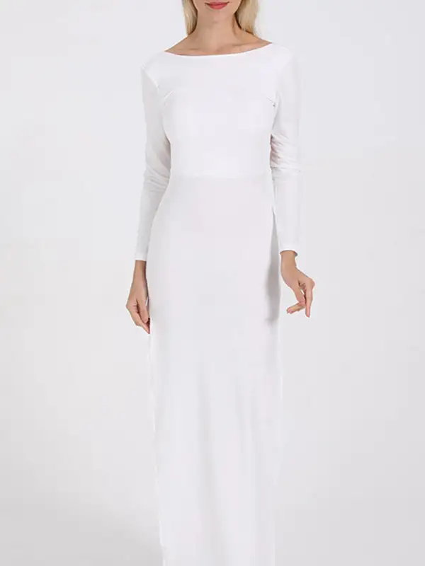 Backless Long Neck Maxi Dress