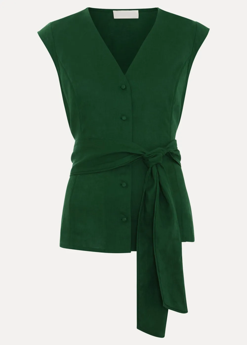 Minimalist Lightweight Sleeveless Lace-Up Shirt