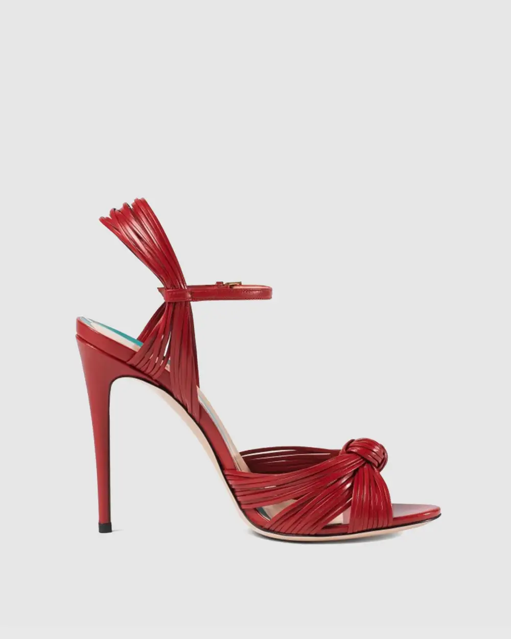 Woven Leather Sandals in Red