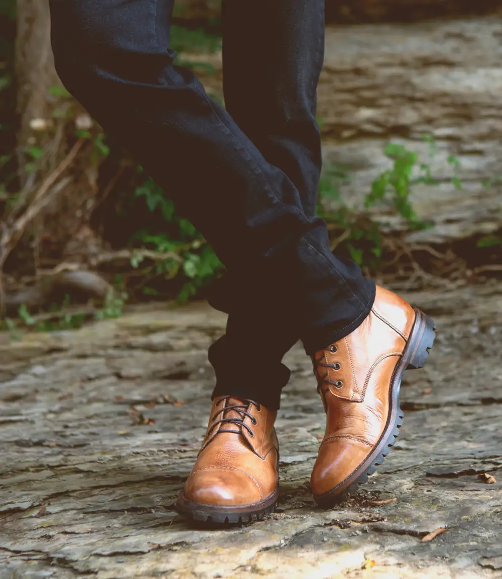 Lug Sole Back Zip Welted Rugged Ankle Boots