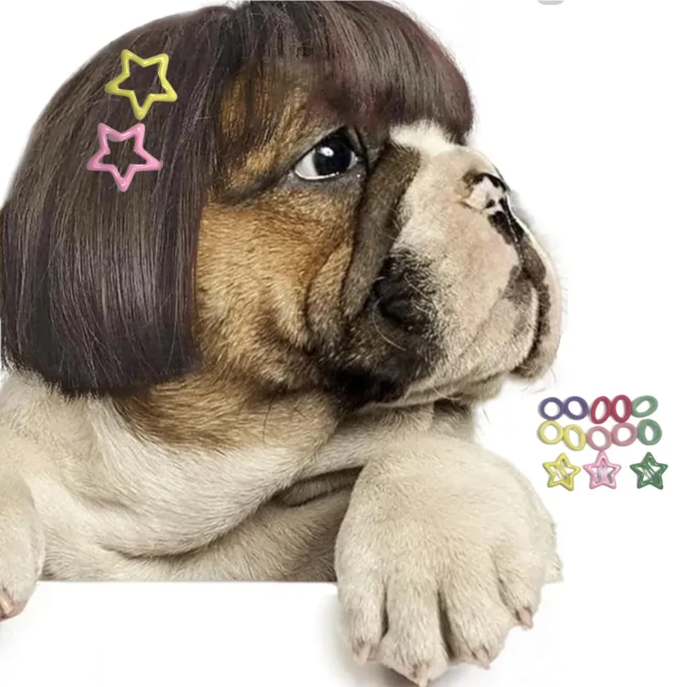 Bob Cut Halloween Pet Wig with Hair Ties & Hair Clips