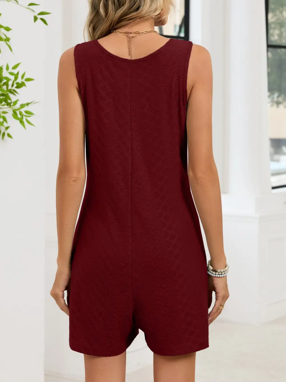Everyday Button Front Sleeveless Romper