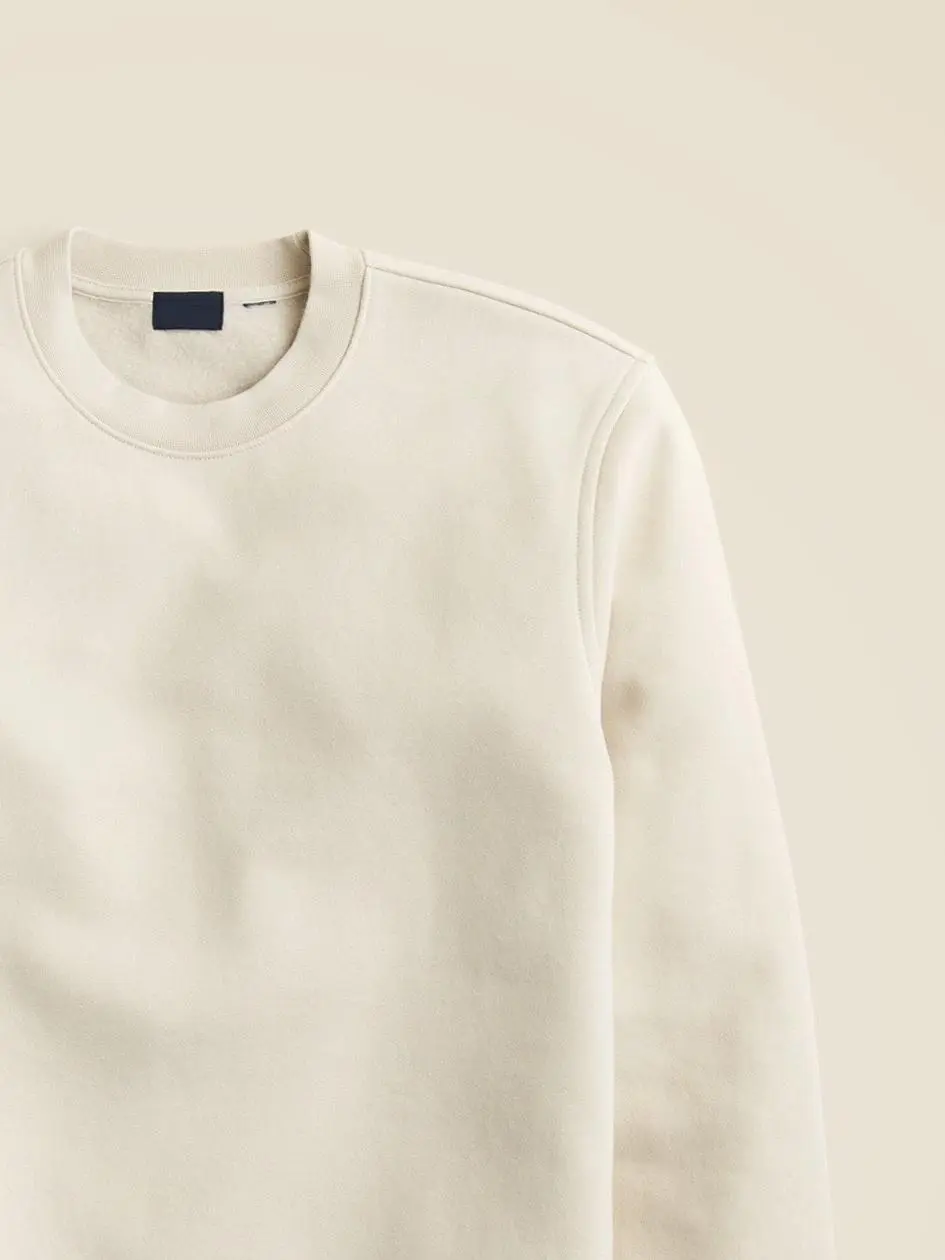 Cream Colored Crew Neck Sweatshirt