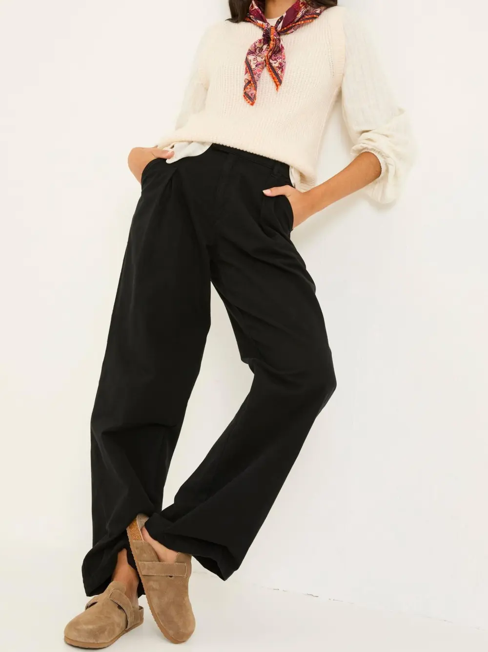 Saffron Black Wide Leg Trousers