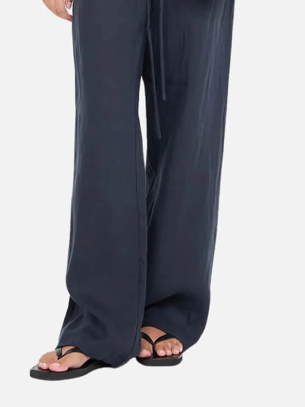 Linen Wide Leg Pants - Ink