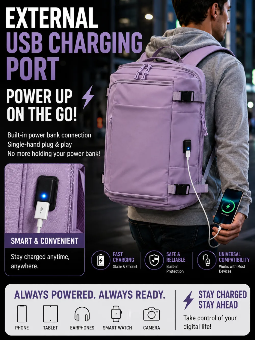 Box type open bag outdoor backpack