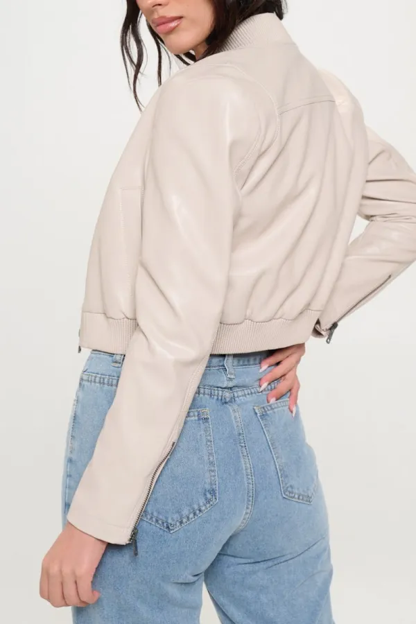Zip-up Cropped Bomber Jacket