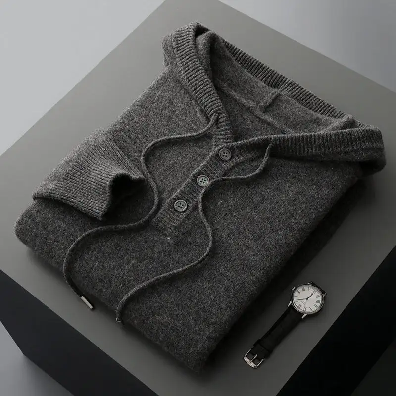 Ribbed Merino Hooded Sweater