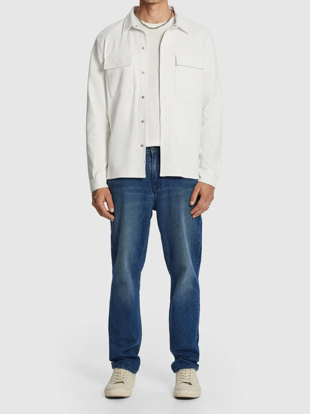 White Oversized Long Sleeve Shirt