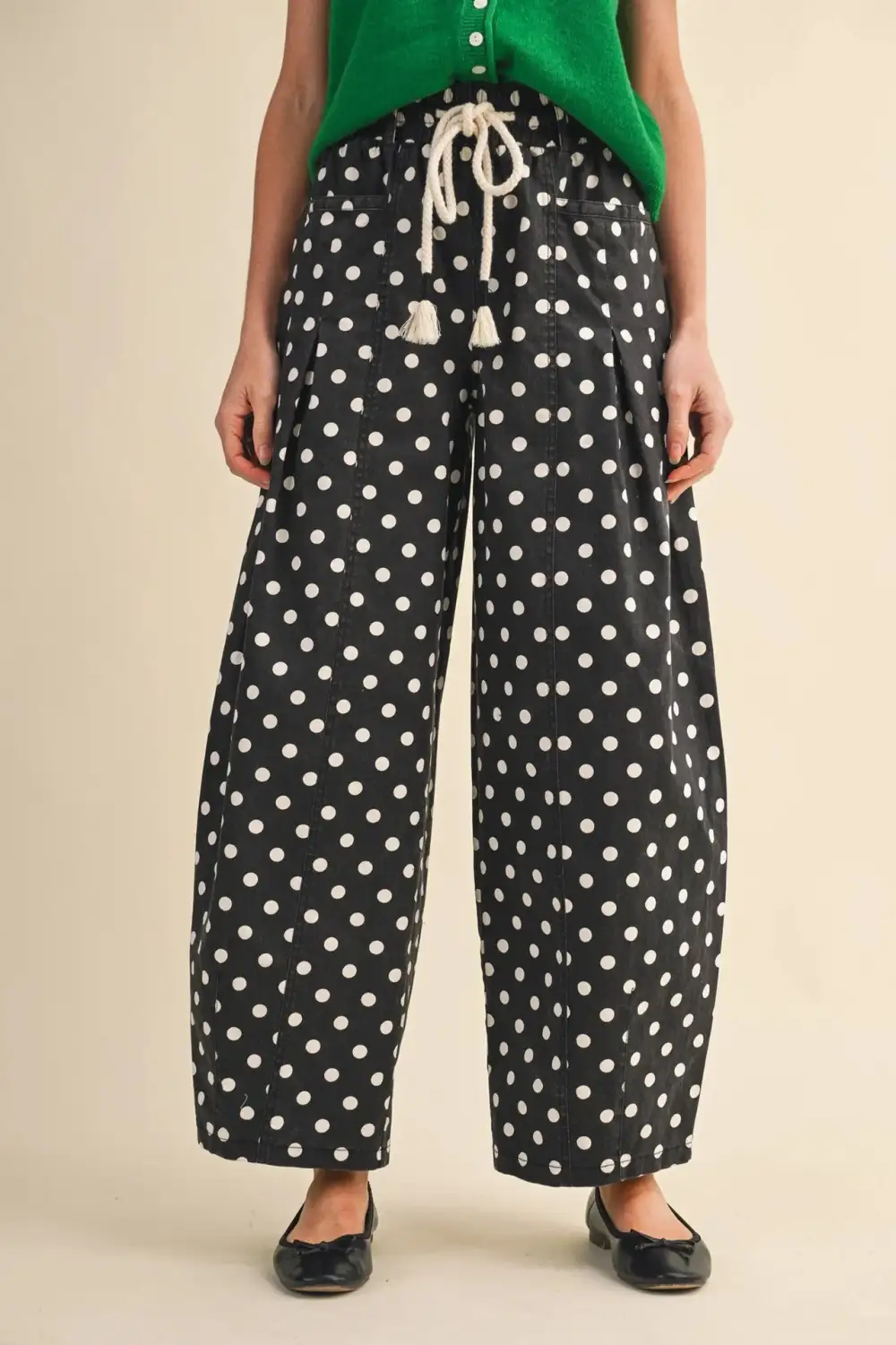 Curved Barrel Denim Pants