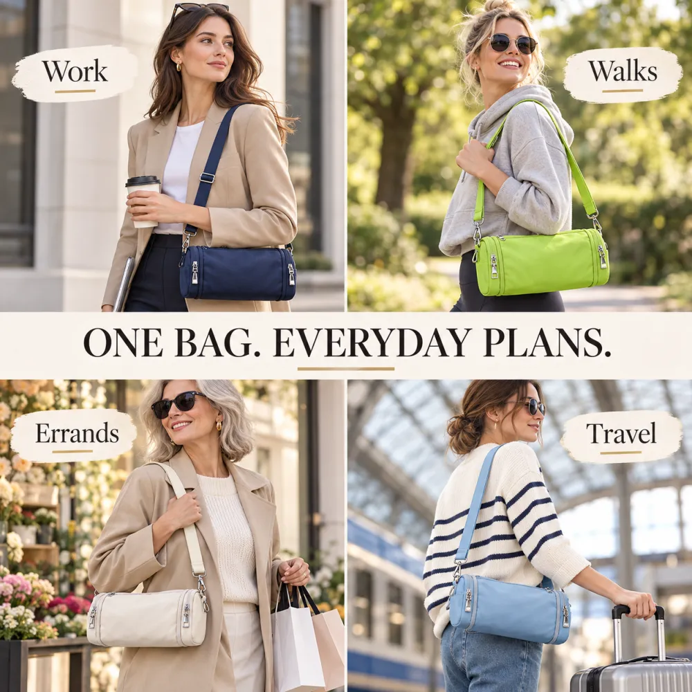 Telescopic folding triangle bag
