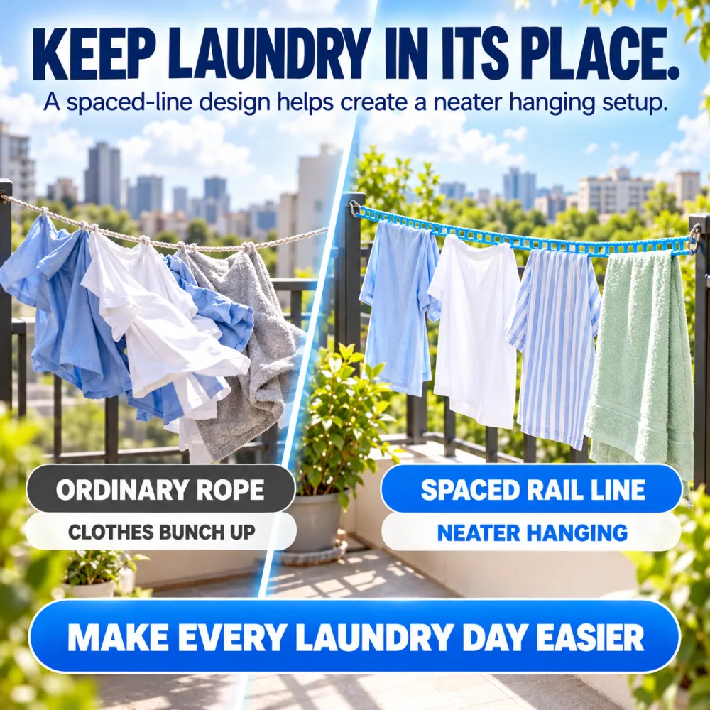 Clothesline Rope Nylon Set Anti-Slip for Clothes Hangers
