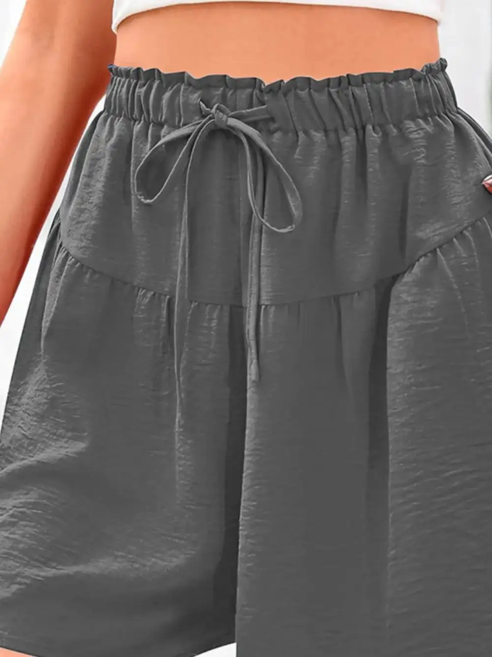 Full Size Casual Drawstring High Waist Relaxed Shorts