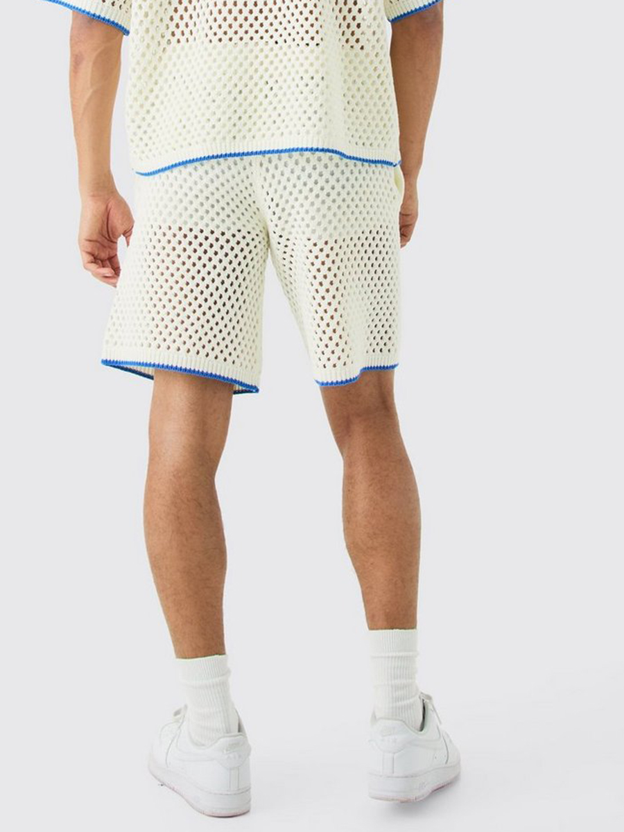 RELAXED OPEN STITCH TIPPED KNITTED SHORTS