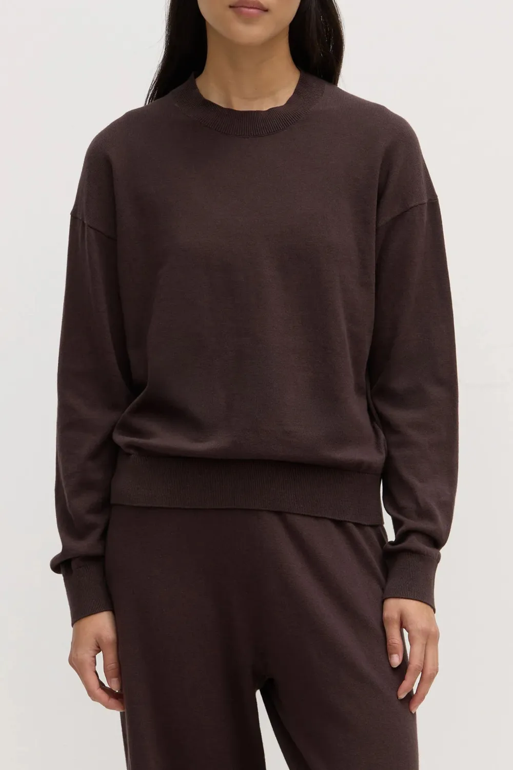 Round Neck Cotton Knit Sweater