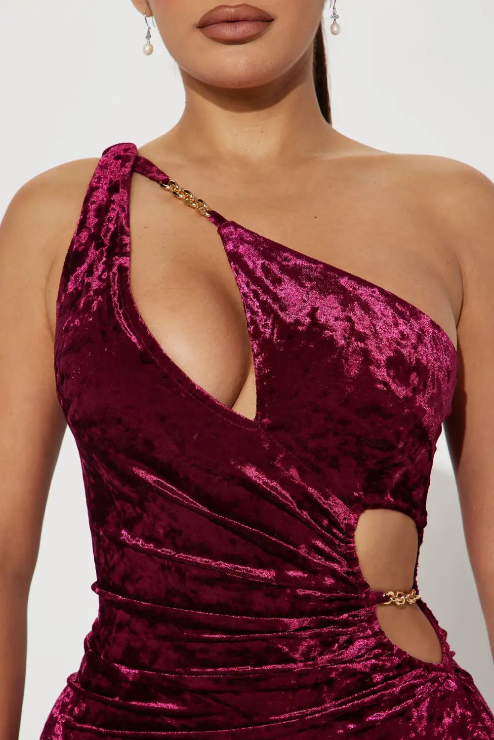Crushin On You Crushed Velvet Gown - Wine