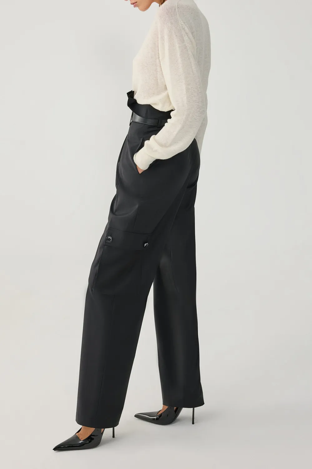 High Waist Pants-Black