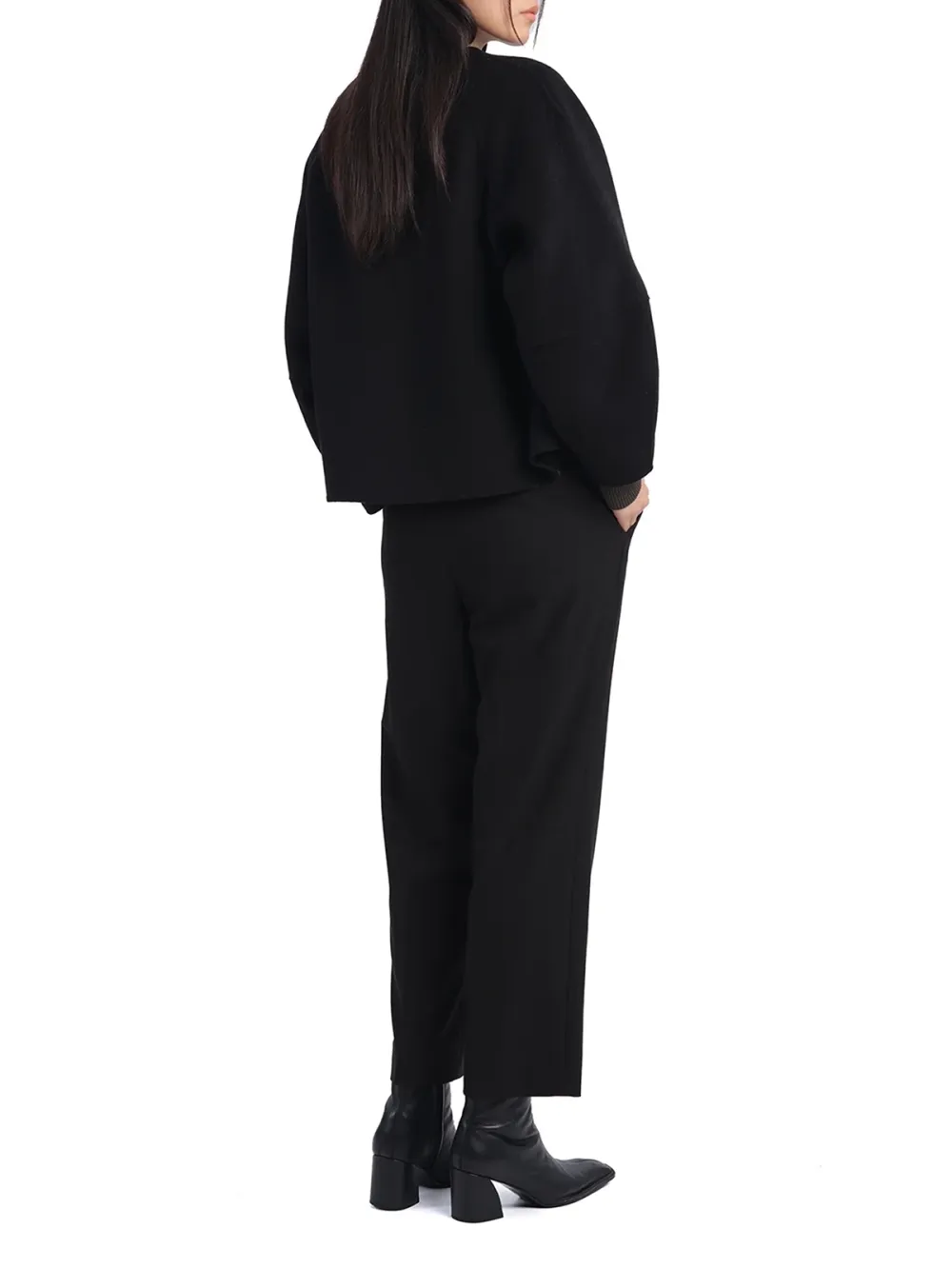 Cropped Wool Blend Jacket