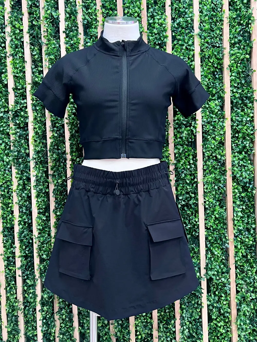Zip Up Active Crop Top