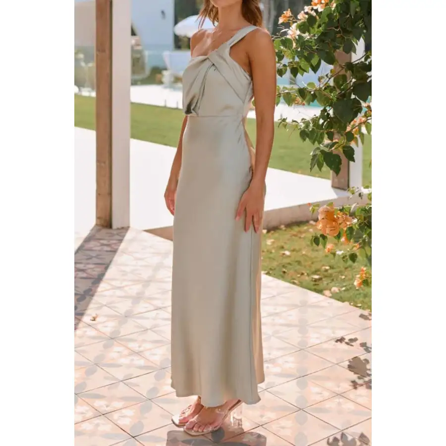 Knotted Single Shoulder Maxi Dress