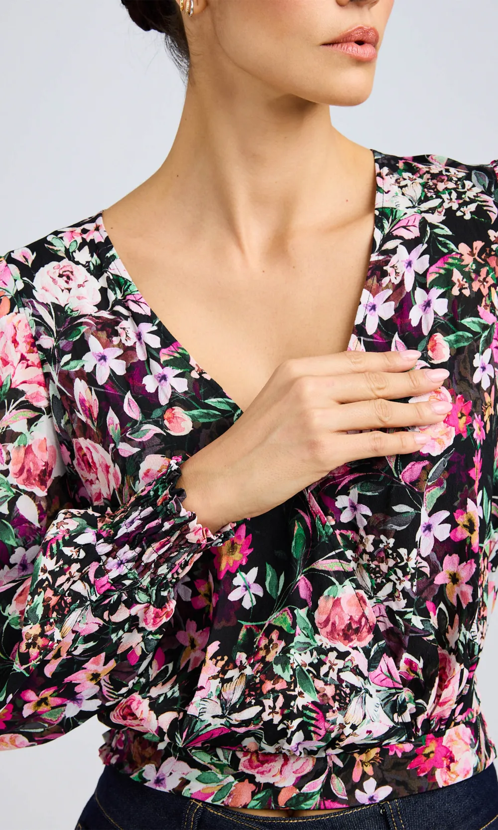 V-Neck Floral Sexy Shirt