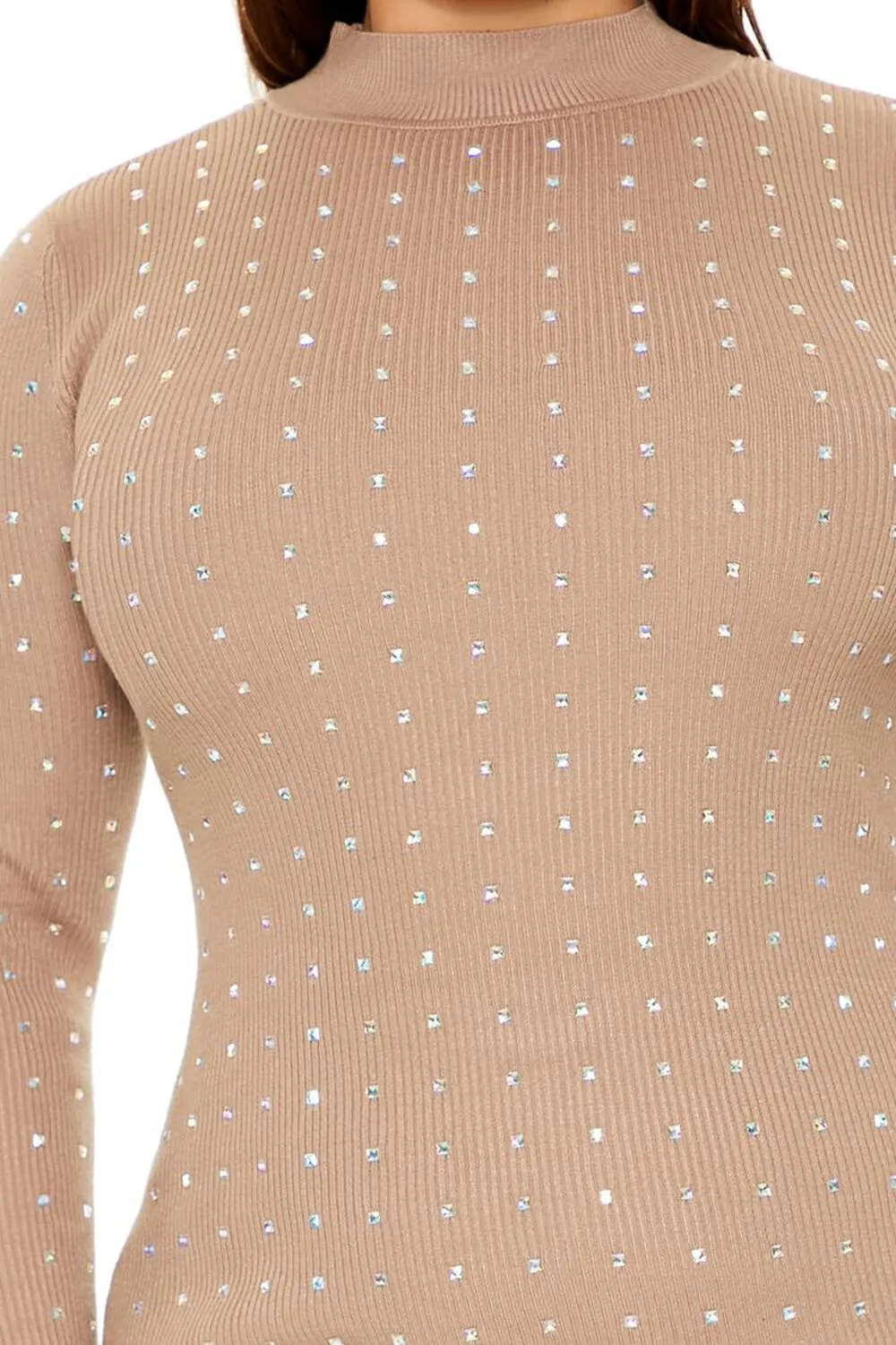 Plus Size Rhinestone Mini Dress