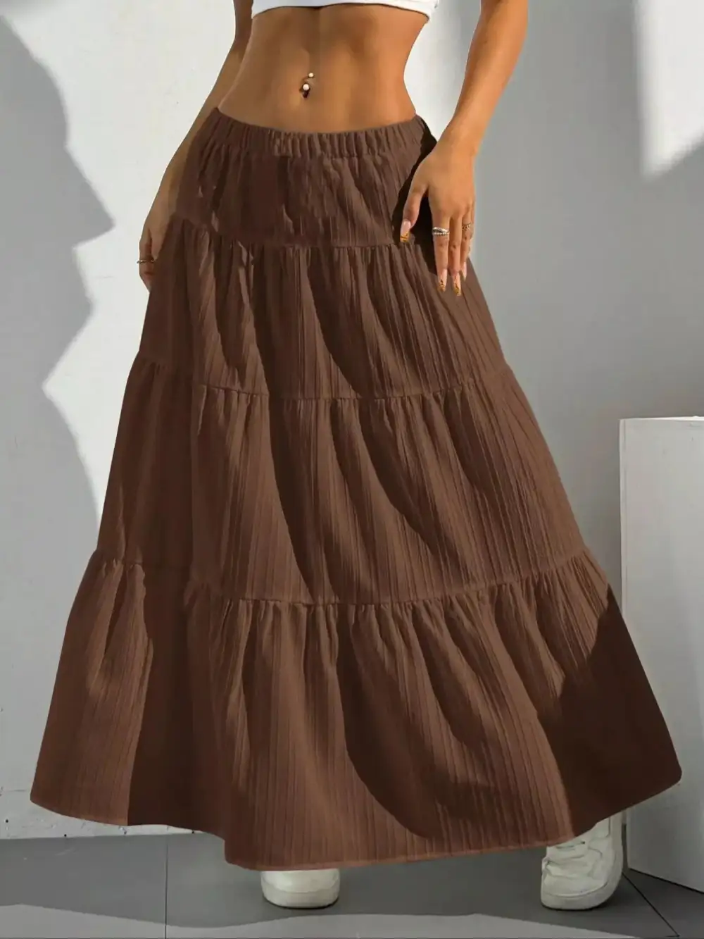 Tiered Flowy Maxi Skirt