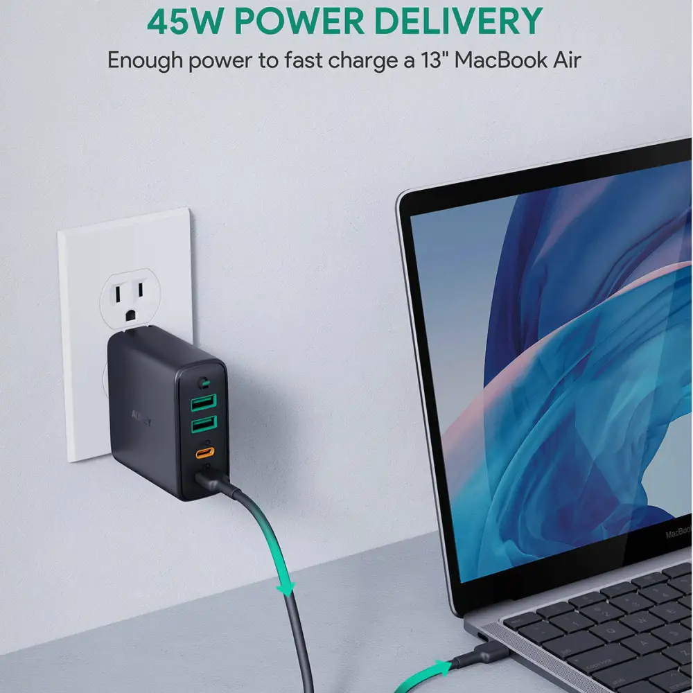 AUKEY PA-D52 Foldable USB C Charger 48W 4 Ports with Power Delivery