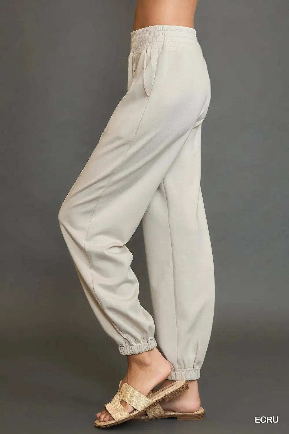 Drawstring Jogger Pants With Front Seam Detail