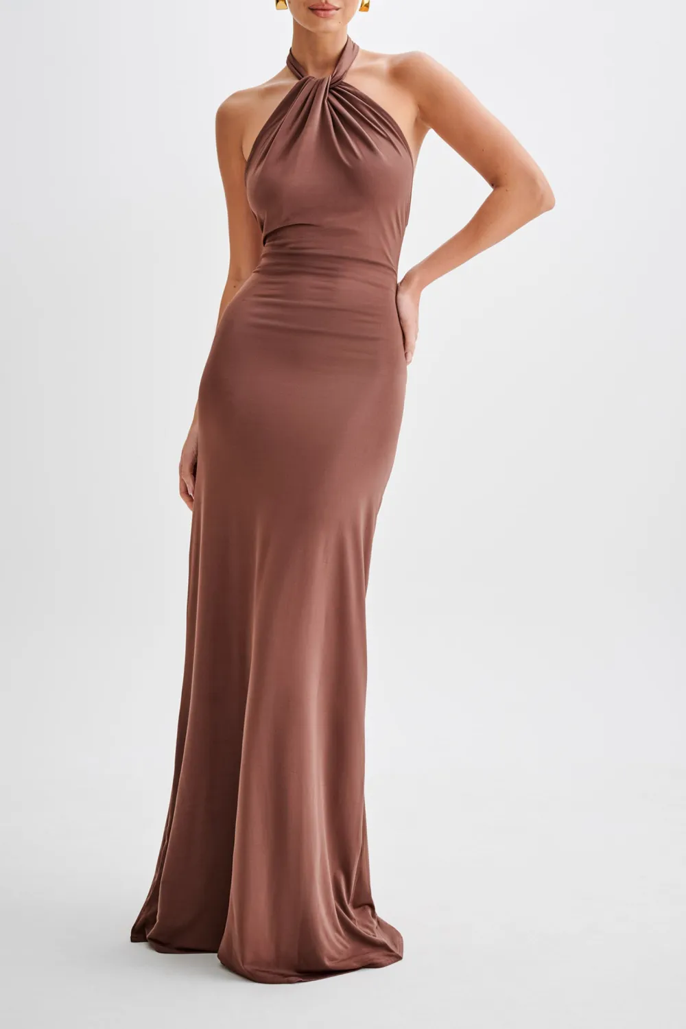 Slinky Halter Maxi Dress