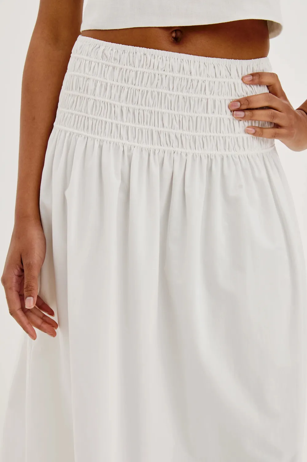 Ruffled High-Waisted Pure Cotton Half Skirt