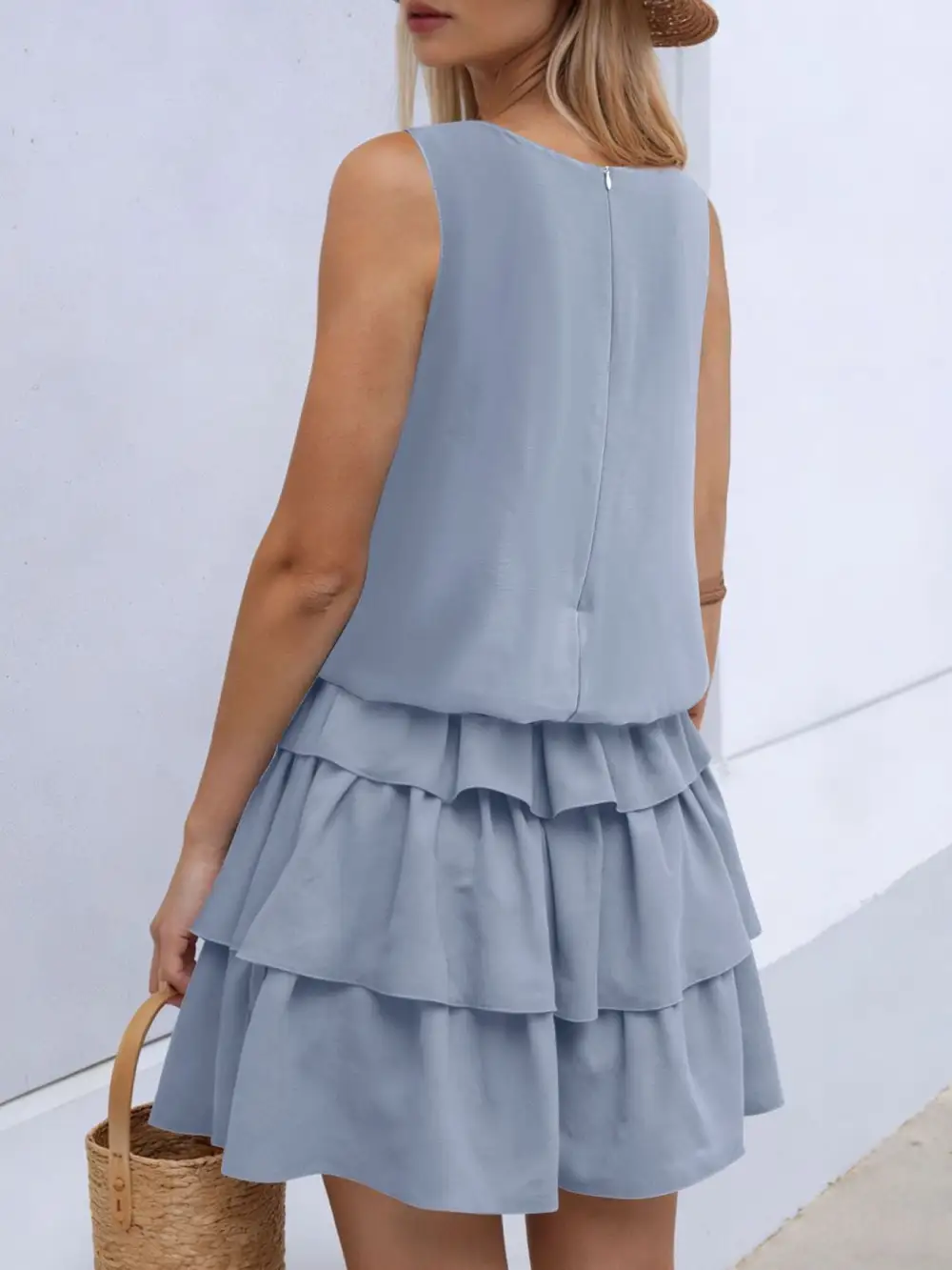 Ruffle Sleeveless Mini Dress