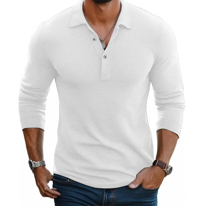 Refined Long Sleeve Collared Knit Cotton Shirt