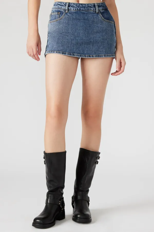 COTTON DENIM SKIRT