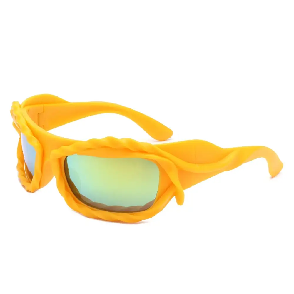 Glossy Rectangle Frame Sunglasses