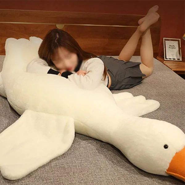 (Store Closing Sale) Big White Goose Pillow - Plush - 2 Sizes