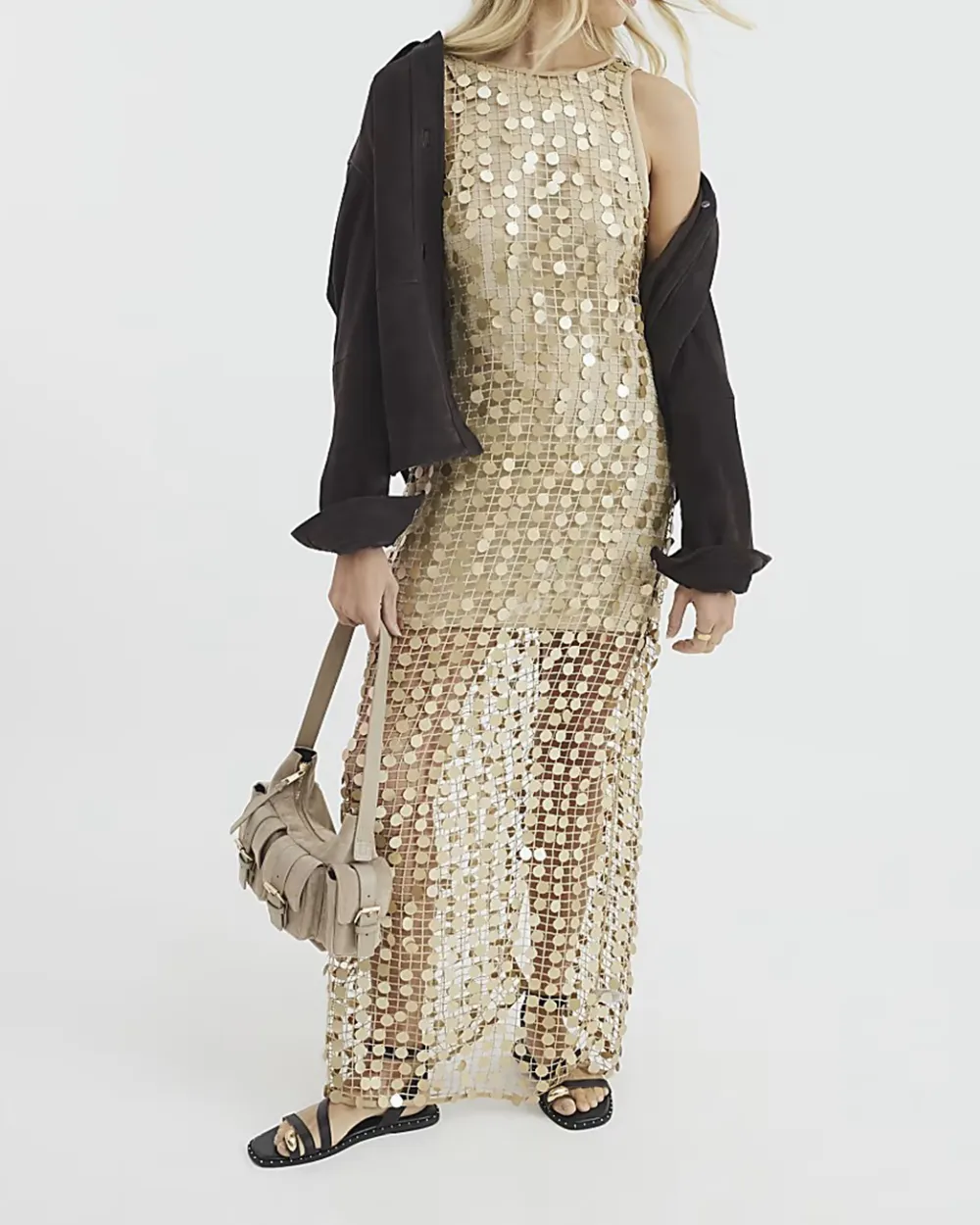 Gold Fashion Sequin Hollow Back Sexy Dresses