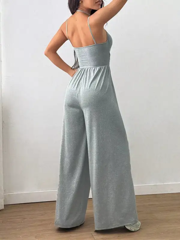 Sleeveless Casual Wide Leg Jumpsuit