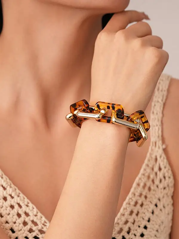 Chain Alloy Resin Vintage Bracelet