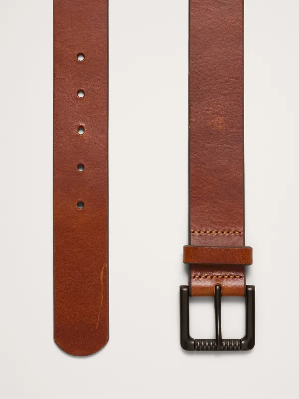 Wide Tooth Men's Casual Dark Brown Belt