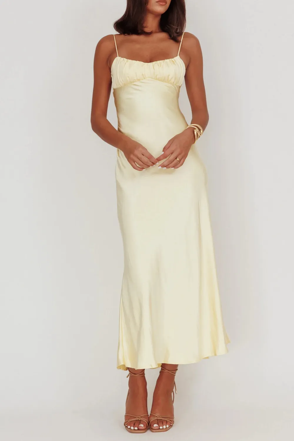 Elegant Satin Cutout Dress