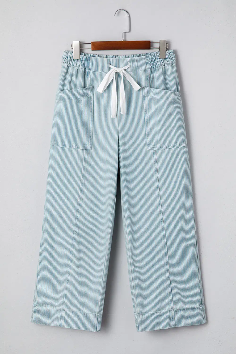 Drawstring Stripe Mid Rise Waist Jeans