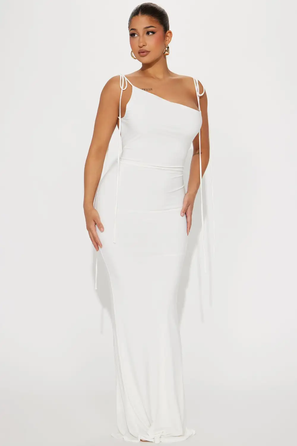 Laurel Backless Maxi Dress - White