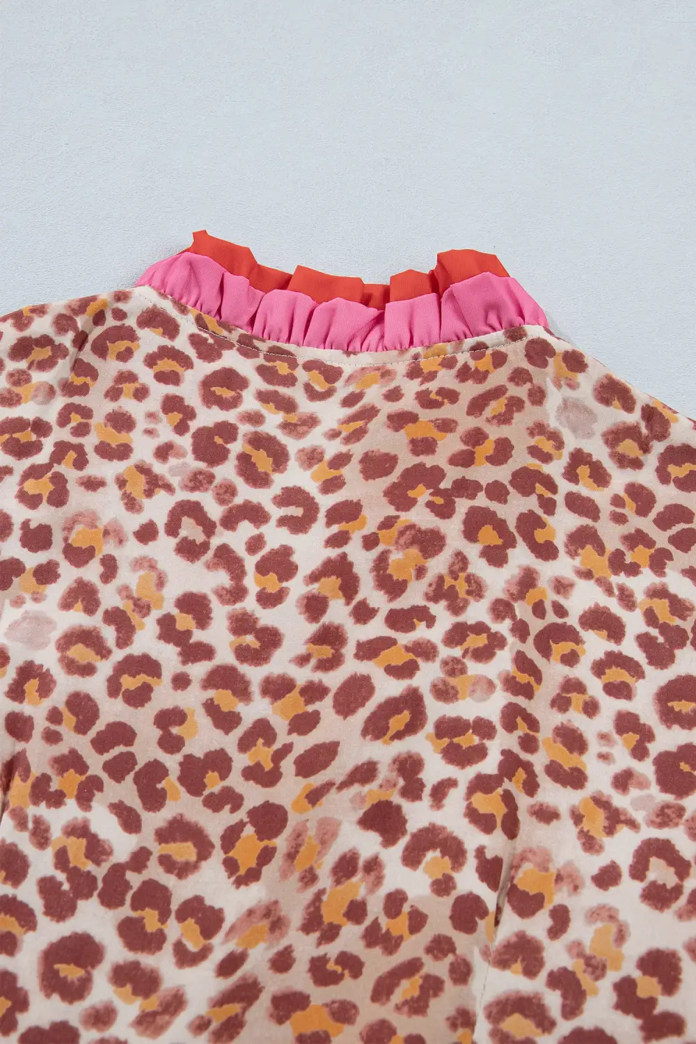 Animal Print Patchwork Ruffle Dress Casual