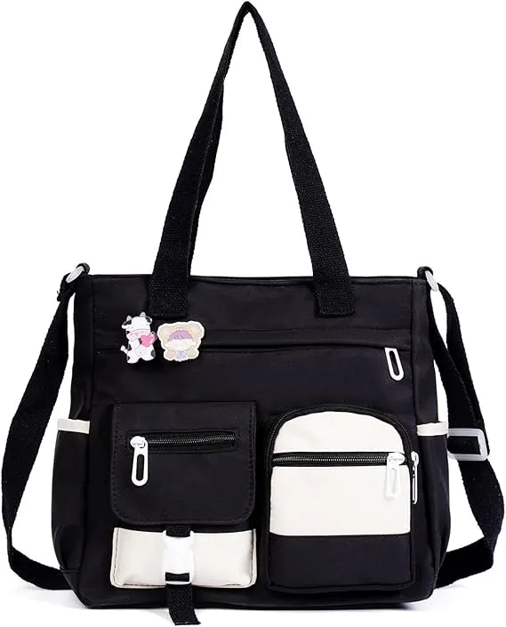 Large capacity canvas versatile artistic tote bag