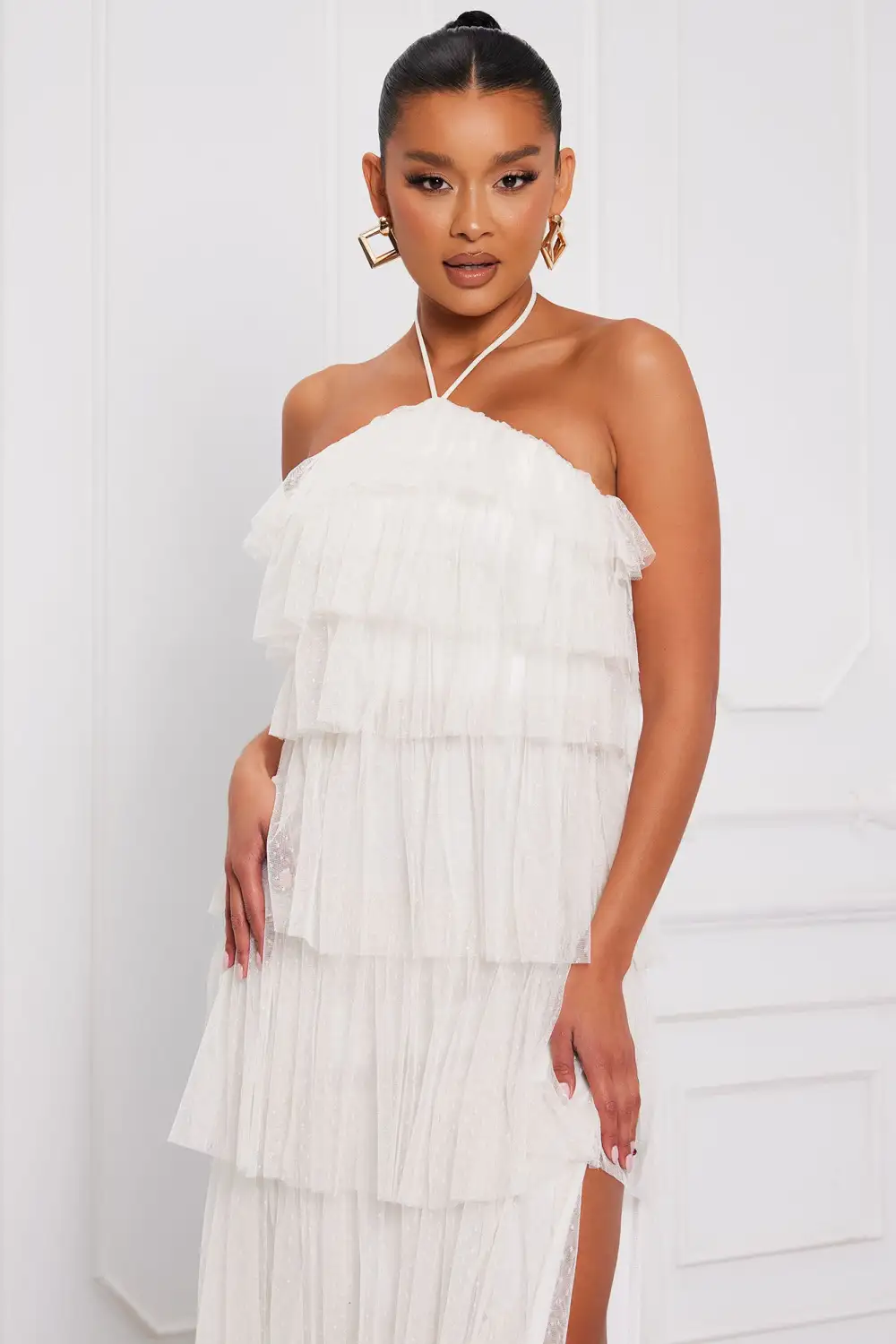 Dressing Up Tulle Maxi Dress - White