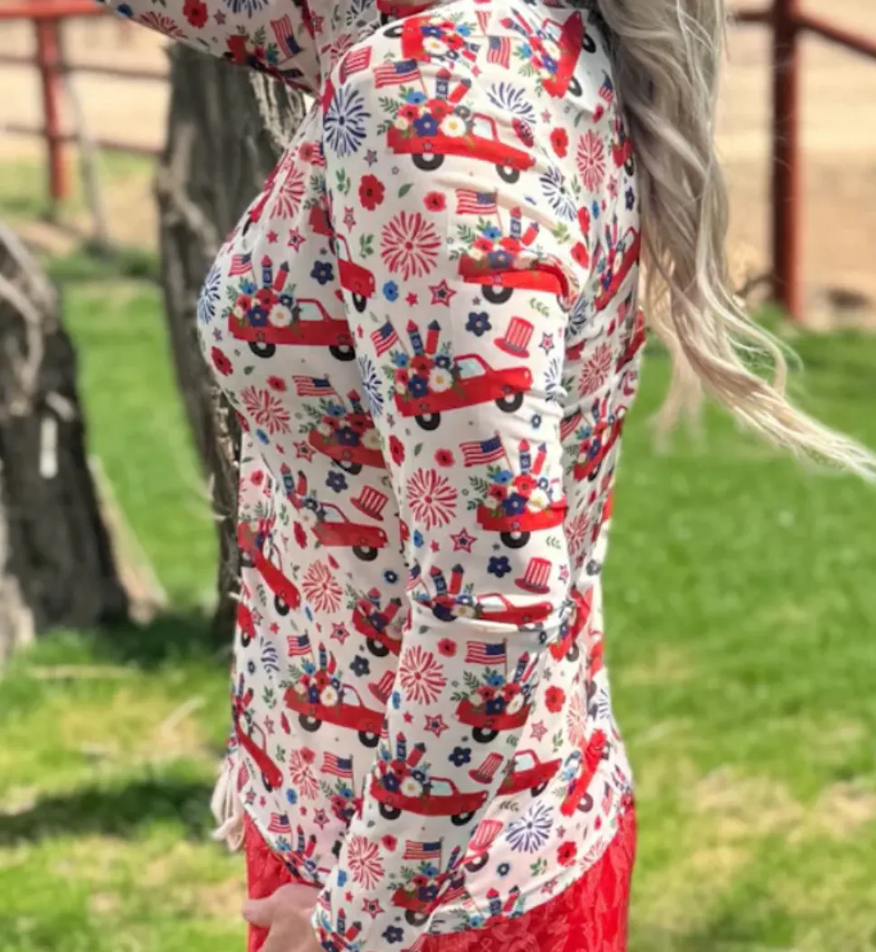 Freedom Fireworks Mesh Top