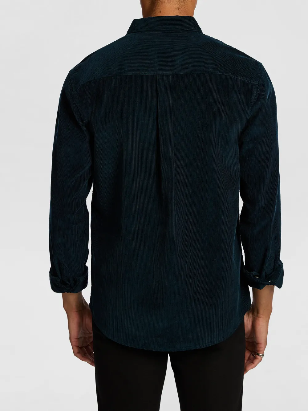 Navy Corduroy Long Sleeve Shirt