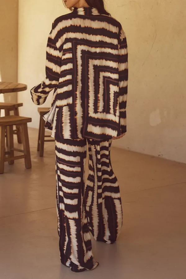 Art Print Wide-Leg Pants